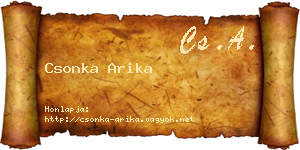 Csonka Arika névjegykártya